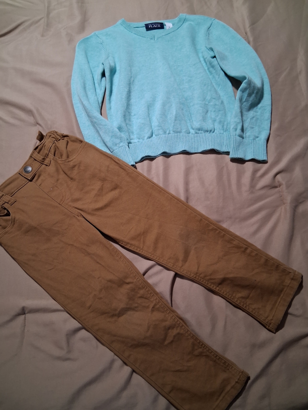 The Children's Place Mint Green Sweater Garanimals Tan Pants Boys Casual Set 4T